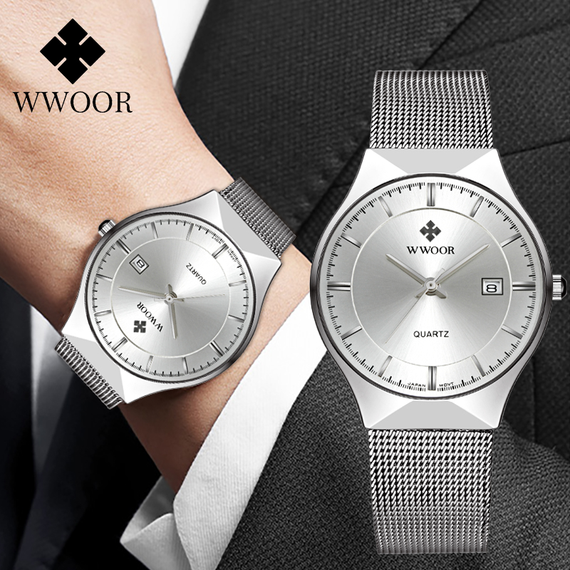 Dress Watch Ultra Thin - Часы наручные WWOOR Мужские кварцевые ультратонкие,