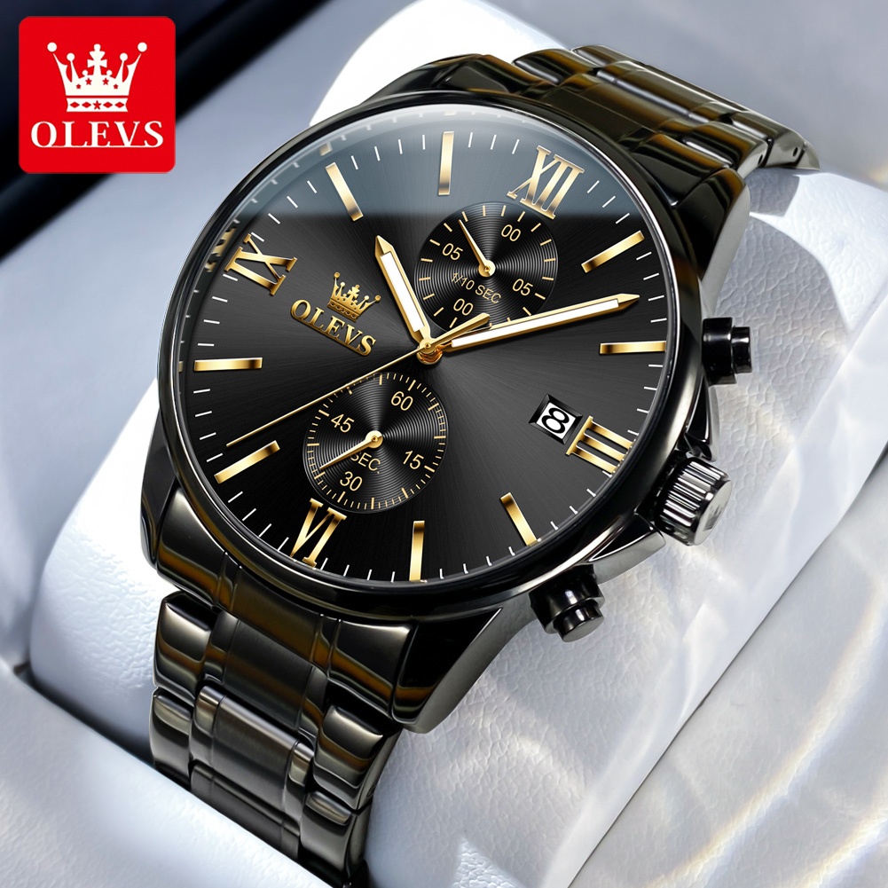 Zen Luxury Watch - OLEVS 2886 Классические черные кварцевые часы