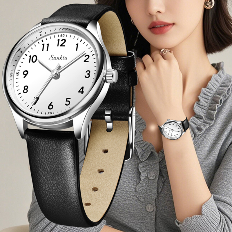 Luxury Watch White - LIGE простые женские модные черно-белые дизайнерские