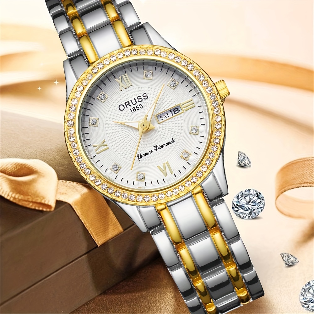 Luxury Watch Grade - Часы наручные женские золотистые с белым