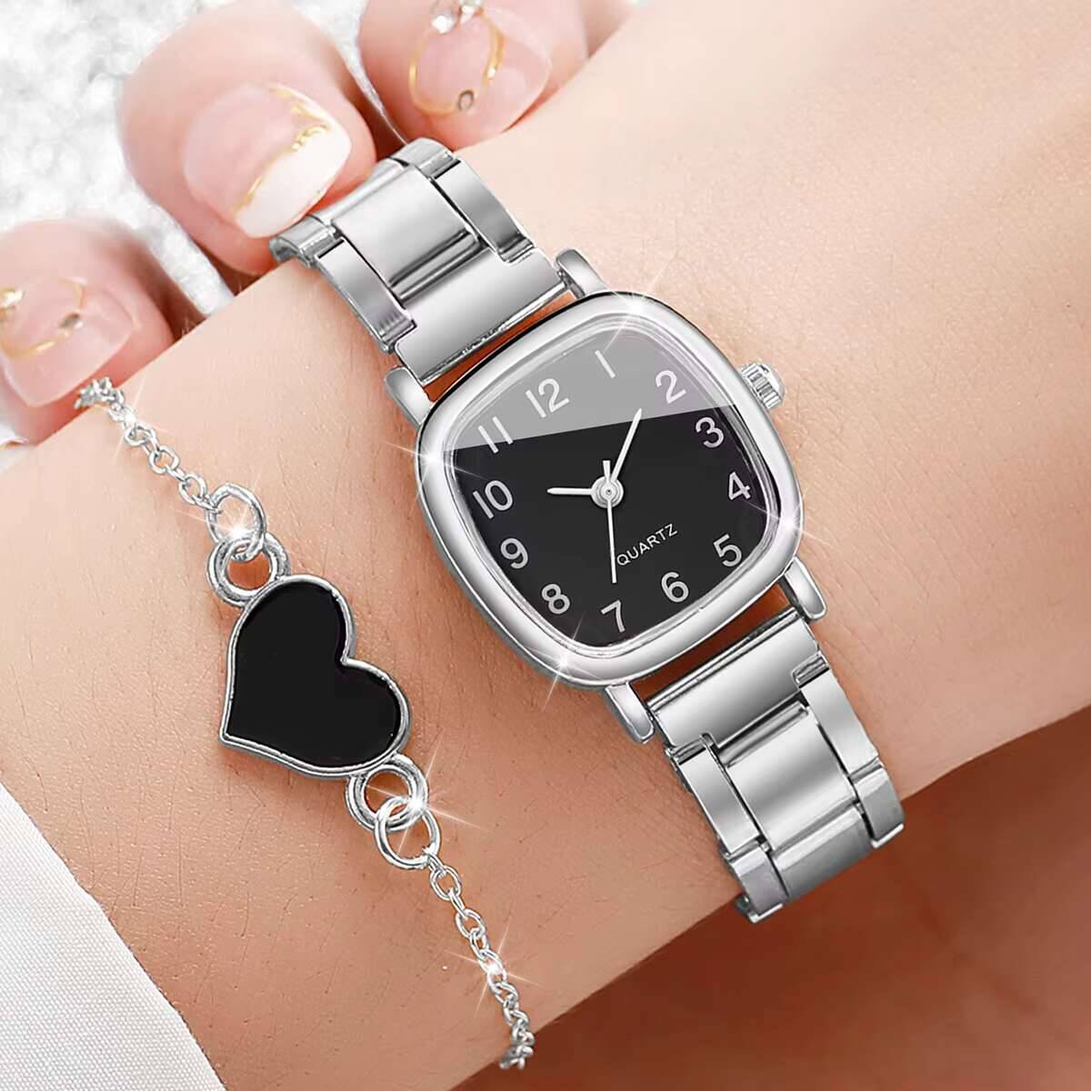 2 шт. Модные женские часы с бр – обзор и цена Open Heart Watch